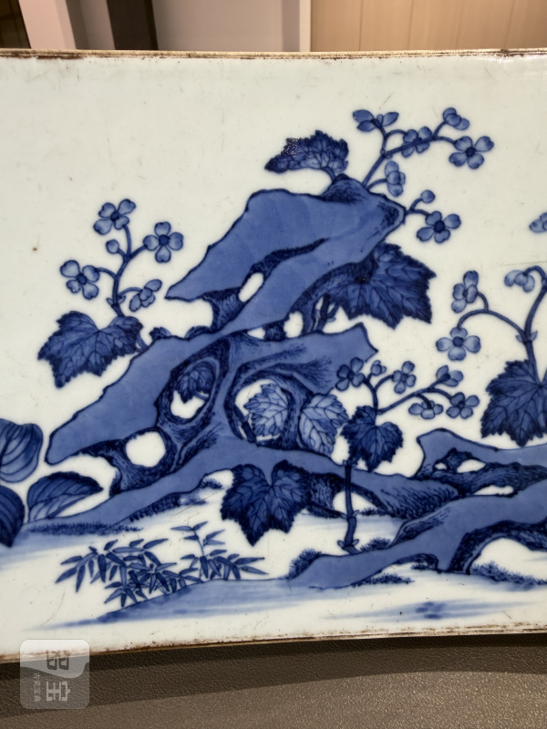 清雍正 青花江崖海水图双面坐屏 - 图13